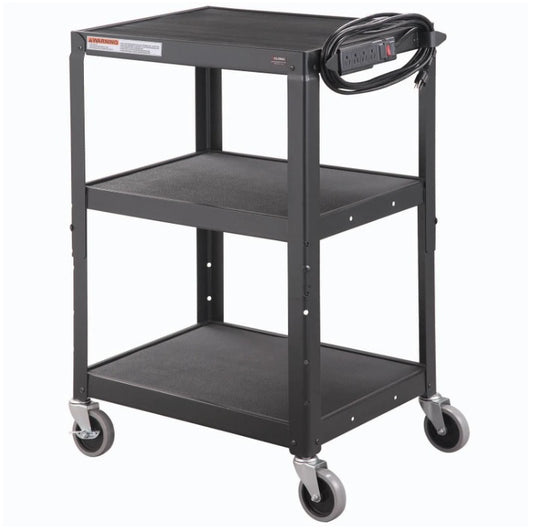 Global Industrial™ Steel Audio Visual & Instrument Cart, Black - PuriLite