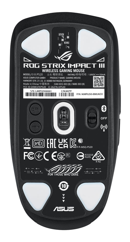 ASUS - ROG Strix Impact III Wireless Gaming Mouse - 36,000 DPI AimPoint Sensor - SpeedNova Wireless - 57g Lightweight - PuriLite