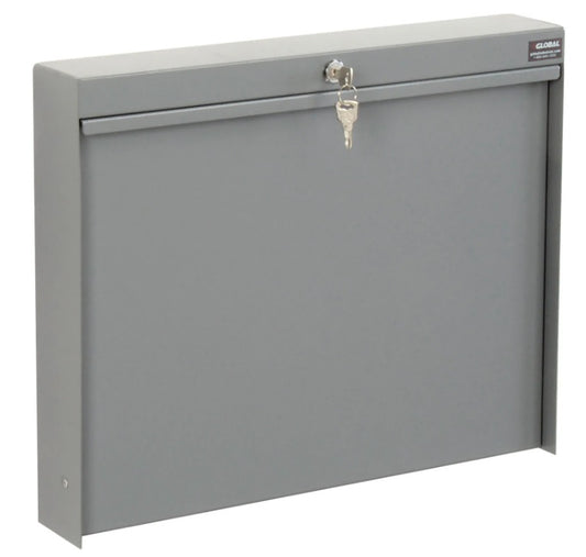 Global Industrial™ Wall Mounted Fold Down Shop Desk, 20"W x 3-3/8"D, Gray - PuriLite