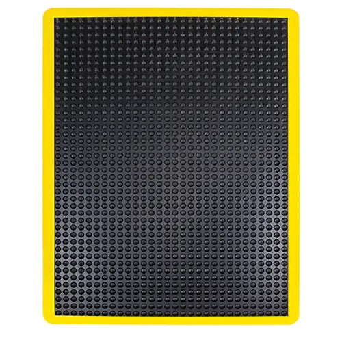 Anti-Fatigue Dome Matting, Bubbled, 3' x 4' x 1/2", Black, Rubber - PuriLite