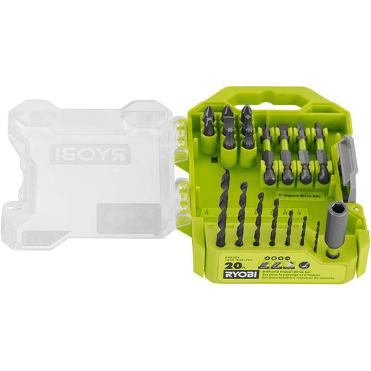 RYOBI 20 PC. Drill and Impact Drive Set - PuriLite
