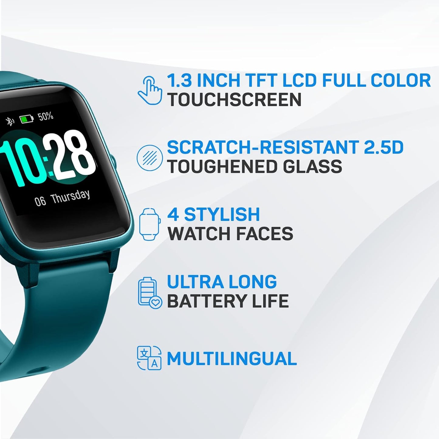 Octandra Move VeryFitPro Smart Watch HR Heart Rate Sleep Monitor IP68 Waterproof Activity Fitness Tracker Step Counter Pedometer Exercise Running Watch Fitness Watches for Men & Women (ID205L)