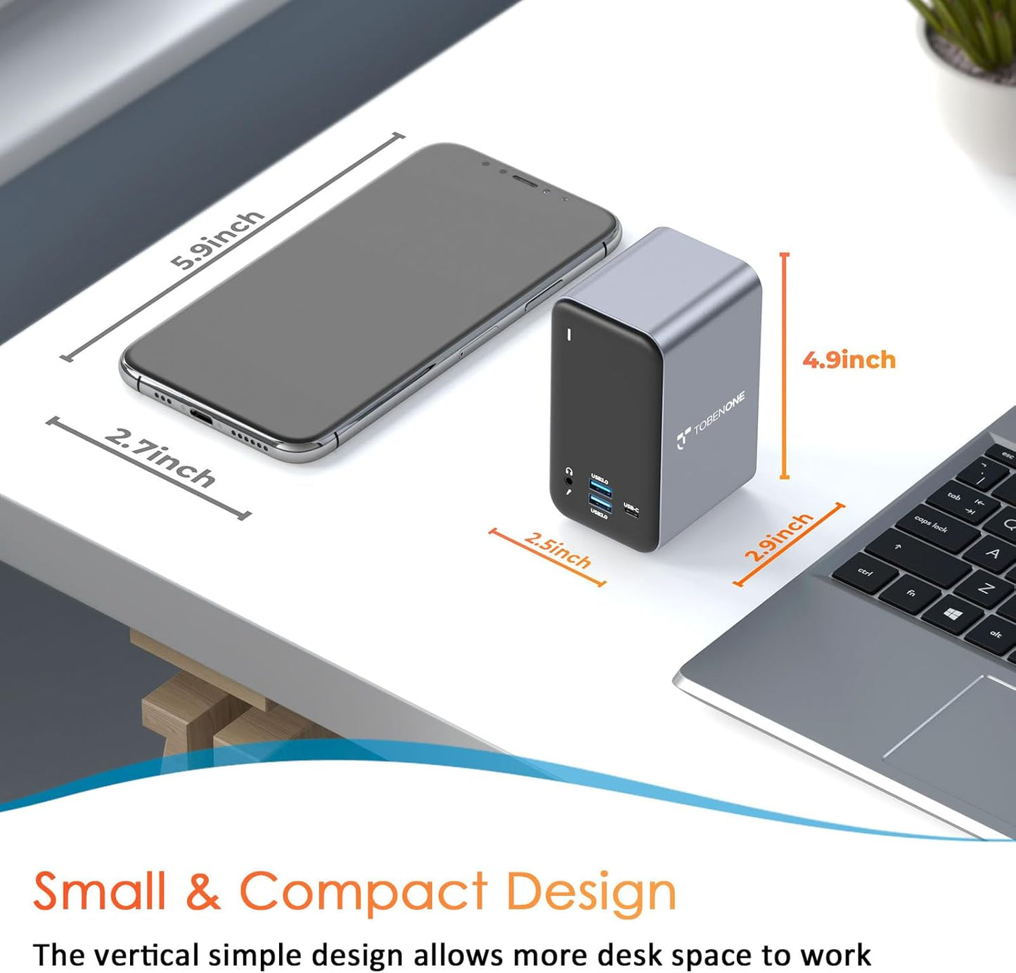 USB C Docking Station Dual 4K Monitor, TOBENONE Laptop Docking Station for MacBook Pro/Air, 15 in 2 USB-C Dock with 2 HDMI Port, 7 USB, SD&Micro SD, Gigabit Ethernet, 87W PD 3.0, Audio/Mic