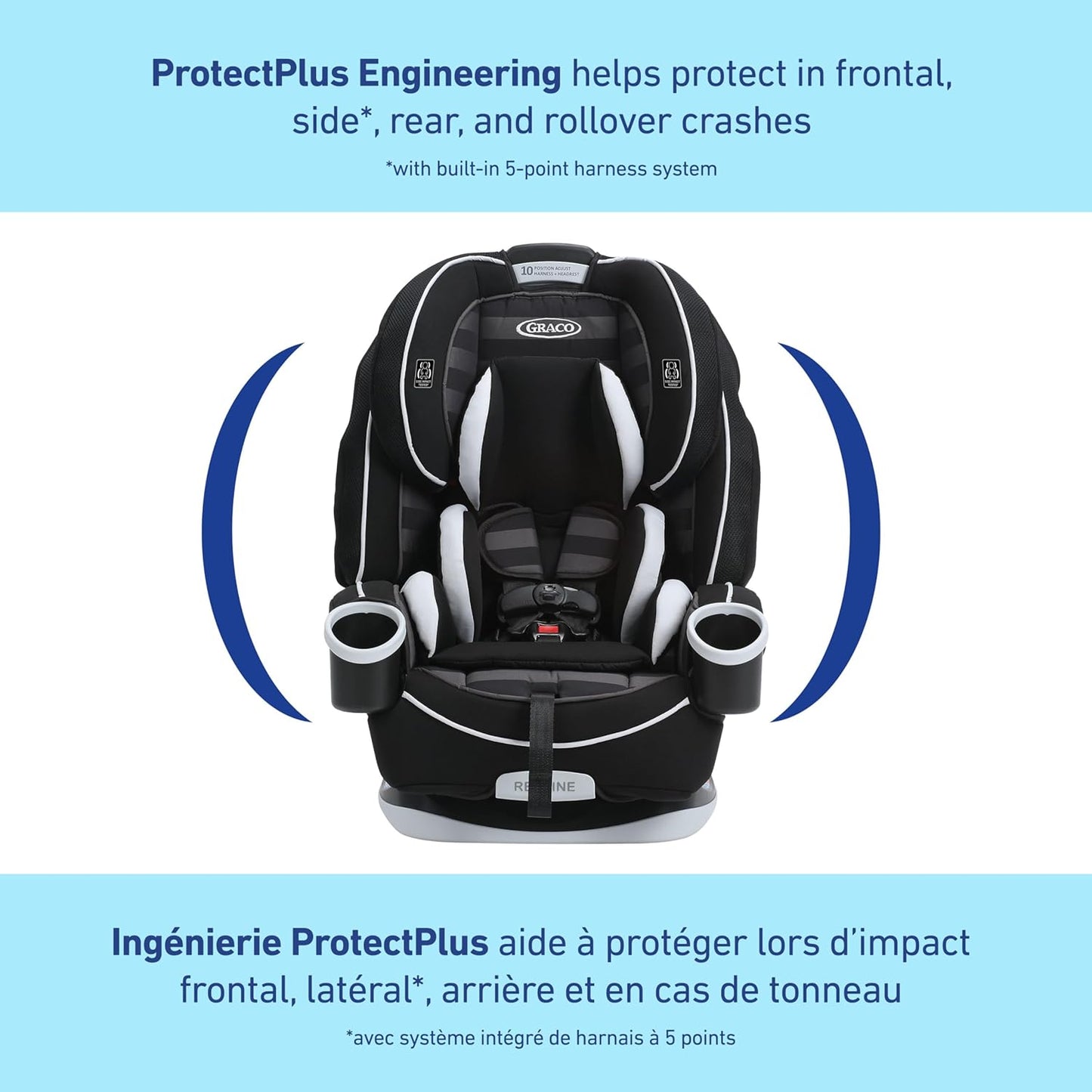 Graco 4Ever All-in-One Convertible Car Seat, 4-in-1 Baby to Big Kid Car Seat from 1.8-54 kg (4-120 lb), ProtectPlus Engineered, Rockweave