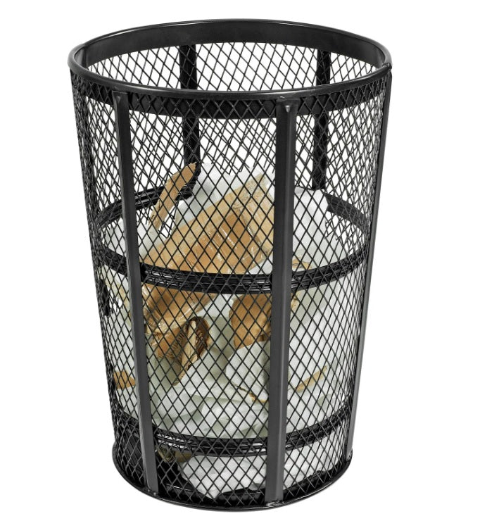 Global Industrial™ Outdoor Steel Mesh Corrosion Resistant Trash Can, 48 Gallon, Black