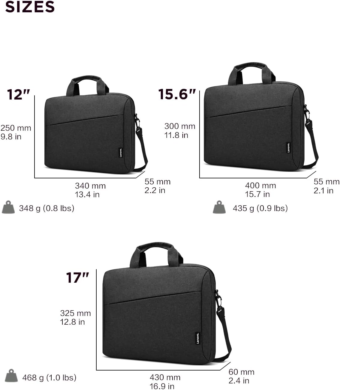 Lenovo Laptop Carrying Case T210, Notebook Bag for 15.6-Inch Laptop/Tablet, Sleek Design and Water-Repellent Fabric, GX40Q17229