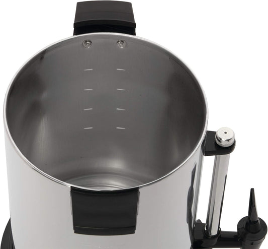 West Bend 13500 Highly-Polished Aluminum Commercial Coffee Urn Features Automatic Temperature Control Large Capacity with Quick Brewing Smooth Prep and Easy Clean Up, 55-cup, Silver - PuriLite