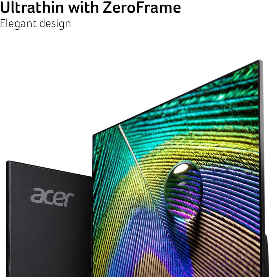 acer SB240Y G0bi 23.8" IPS Full HD Ultra-Slim Edge-to-Edge Gaming Office Monitor | Adaptive-Sync Support (FreeSync Compatible) | Up to 120Hz Refresh | 1ms (VRB) | Tilt | HDMI & VGA Ports | Black