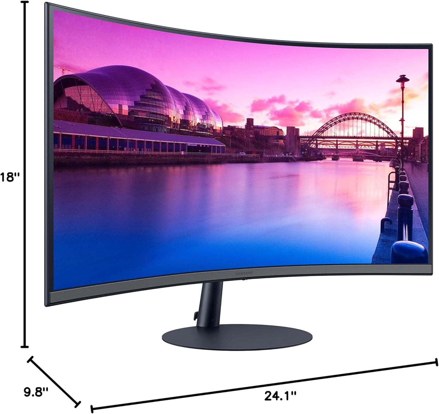 Samsung 27-Inch S39C Series FHD Curved Gaming Monitor, 75Hz, AMD FreeSync, Game Mode, Advanced Eye Comfort, Frameless Display, Built in Speakers, Slim Metal Stand, LS27C392EANXGO, Black