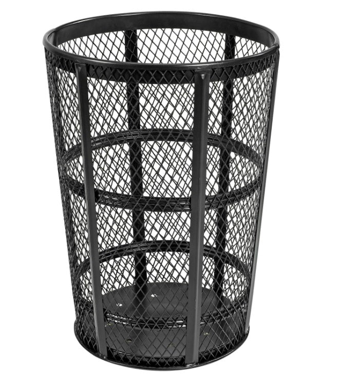 Global Industrial™ Outdoor Steel Mesh Corrosion Resistant Trash Can, 48 Gallon, Black