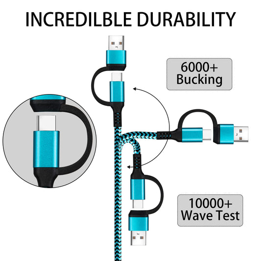 USB C to C Cable, 60W 3 Pack Fast Charging Cords 6ft QC & PD 2-in-1 USB-A/C to Type C Charger Cord Compatible with Samsung Galaxy S21 S10 S9 Note20, MacBook Pro 2020/2019 - PuriLite