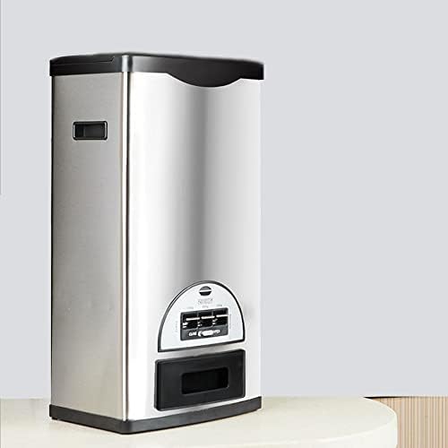 Rice Tank Rice Storage Rice Storage Container Stainless Steel 25/33/45/55/66LB Sealed Grain Rice Cabinet Rice Storage Bucket (Black 20kg)