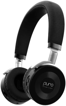 JuniorJam Plus Volume Limiting Headphones for Kids, Foldable & Adjustable Bluetooth Headphones, 22-Hour Battery Life USB-C Charging (Black)