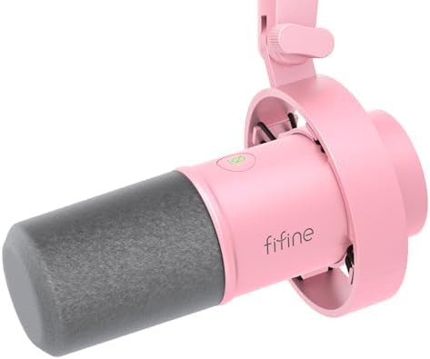 Fifine XLR/USB Podcast Microphone, PC Recording Dynamic Mic for Streaming, Studio, Vocal, Voice-Over, Instruments, Metal Cardioid Mic with Tap-to-Mute, Monitoring Headphone Jack, Gain Knob-K688