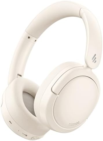 Edifier V80 Hybrid Active Noise Cancelling Bluetooth Headphones, Wireless Over Ear Headset with 45H Playtime, Wired Hi-Res Audio Fast Charging Multipoint Connection for Home Travel Office - Navy Blue