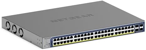 NETGEAR 26-Port PoE Gigabit Ethernet Smart Switch (GS724TP) - Managed, 24 x 1G, 24 x PoE+ @ 190W, 2 x 1G SFP, Optional Insight Cloud Management, Desktop or Rackmount, and Limited Lifetime Protection