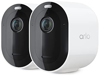 Arlo Pro 5S Spotlight Security Camera 2K HDR | Outdoor | Wire-Free with Spotlight | Dual-Band Wi-Fi Connects to The Strongest Network | 12X Zoom, 2-Way Audio, Color Night Vision, White, 4 Cameras