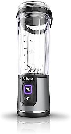 Ninja Blast Portable Blender, Cordless, 18oz. Vessel, Personal Blender for Shakes & Smoothies, BPA Free, Leakproof Lid, USB-C Rechargeable, Black, BC151BKC (Canadian Version)