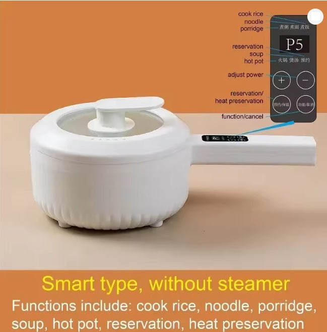 Purilite Select 1.6L Multifunction Electric Cooker Pot, Non Stick Ceramic Cooking Pot with Stew and Keep Warm Function, Compact 600W Kitchen Rice Cooker for Home and Dorm - PuriLite