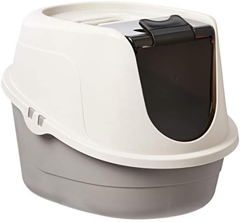 No-Mess Hooded Enclosed Cat Litter Box, Large, Multicolor, 24 in x 18 in x 17 in