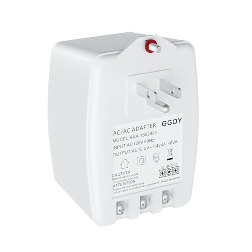 24VAC 40VA Plug in Doorbell Transformer Compatible with Ring, Nest, Eufy, Wyze Video Door Bell, All of Doorbell Nest Ecobee Sensi and Honeywell Thermostat,with PTC Fuse