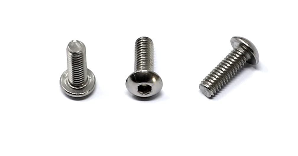 iexcell 50 Pcs M6 x 20mm Thread Pitch 1 mm Stainless Steel 304 Hex Socket Button Head Cap Screws Bolts Kit