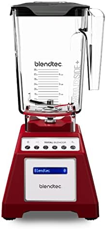 Blendtec Total Classic Original Blender and 90 oz WildSide+ Jar - Kitchen Blender Bundle - Red