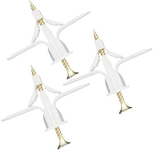 Drywall Anchor kit - Hollow Wall Anchors with Screws ,self-Drilling Hollow Wall Anchor, for Drywall,Nylon - Plastic - Buildex,60pcs (Anchor 30pcs+screw 30pcs)