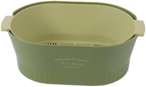 Kitchen Washbas Food Strainer Drain Basket Rotating Drainer Double-Layer Basin Vegetable Fruit Washing Strainer
