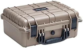 MEIJIA Portable All Weather Waterproof Protective Case,Hard Case,Camera Case with Customized Fit Foam,Fit Use of Drones,Camera,Equipments,Pistols,13.35 x11.63x5.98inches (Yellow)