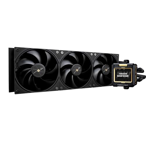 Thermalright FW 360 Black ARGB-360mm AIO CPU Liquid Cooler,IPS LCD Screen with 320 * 240 Resolution,for AM5/Intel LGA1700,‘2.4 inch’Magnet-Absorbent LCD Screen for Images -Black