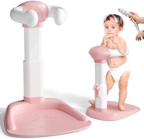 COOSEYA ® Baby Bathtub With Shower Stand Support|Anti-Pinch Soporte para Bañera de Bebé Adjustable Baby Shower Tower, Smart Water Flow Hug Tower for 6-36 Months, Ideal baby shower gifts