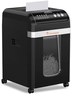 Bonsaii 200-Sheet Auto Feed Paper Shredder, 60 Minutes Nonstop Heavy Duty Shredders, 8.1 Gallon Large Bin Office Document Shredder, Micro-Cut/High Security P-4 Commercial Grade Shredder (C283-A)