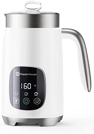 Maestri House Milk Frother, Variable Temp and Froth Thickness Milk Frother and Steamer, 14.1OZ/400ML Smart Touch Control Foam Maker, Memory Function for Latte, Warm Milk, Hot Chocolate,DualFro 400