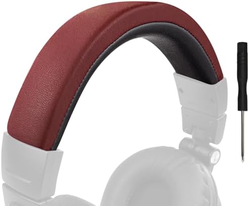 SOULWIT Protein Leather Headband Cover for Audio Technica ATH M50, M50X, M50XWH, M50XBT, M50XBT2, M50S/LE, M50xSTS Headphones, Replacement Headstrap Pad Repair Part (Black)