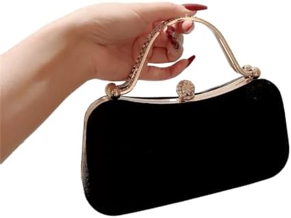 MZRAN Bags for Women, Women Rhinestones Handle Clutch Purse Velvet Handbag Evening Handbags Clutch Purse Wedding Party Bags - PuriLite