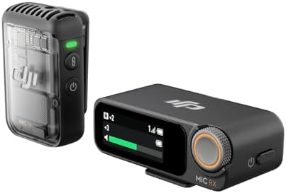 DJI Mic 2 (2 TX + 1 RX + Charging Case), Wireless Lavalier Microphone, Intelligent Noise Cancelling, 32-bit Float Internal Recording, 820 ft.(250m) Range, Microphone for iPhone, Android, Camera