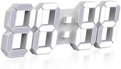EDUP HOME 3D LED Wall Clock Desk Alarm Clock 7 Colors 9.7" with Remote Control, Digital Alarm Clock Adjustable Brightness Timer 12/24 Hr Time/Date/Temperature for Kid Bedroom/Kitchen/Office