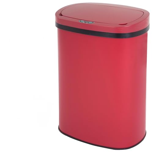 13 Gallon Sensor Garbage Can Stainless Steel Kitchen Garbage Can with Lid Antomatic Garbage can for Kitchen Office Bedroom Bathroom Living Room,Black