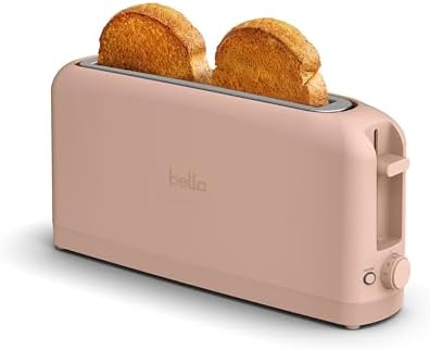 bella 2 Slice Slim Toaster, Fits-anywhere™ Kitchenware, 6 Setting Shade Control with Reheat & Cancel Buttons, Fits sourdough, 10” Long Slot, Anti Jam & Auto Shutoff, 900 Watt, Surf