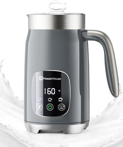 Maestri House Milk Frother, Variable Temp and Froth Thickness Milk Frother and Steamer, 14.1OZ/400ML Smart Touch Control Foam Maker, Memory Function for Latte, Warm Milk, Hot Chocolate,DualFro 400
