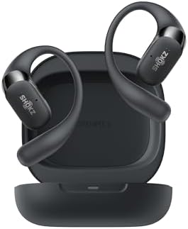 New SHOKZ OpenFit 2 Open-Ear Headphones, True Wireless Bluetooth Earphones with Microphone, Earhook Earbuds with 48 Hours of Playtime, Fast Charging, IP55 Water-Resistant, with Carrying Bag, Black