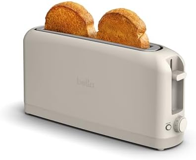 bella 2 Slice Slim Toaster, Fits-anywhere™ Kitchenware, 6 Setting Shade Control with Reheat & Cancel Buttons, Fits sourdough, 10” Long Slot, Anti Jam & Auto Shutoff, 900 Watt, Surf