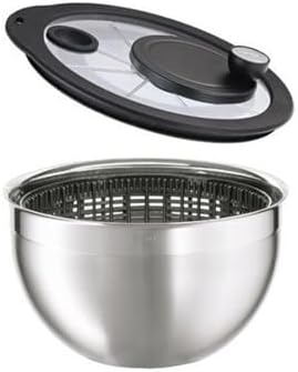 Rosle 15695 Stainless Steel Large Salad Spinner with Glass Lid