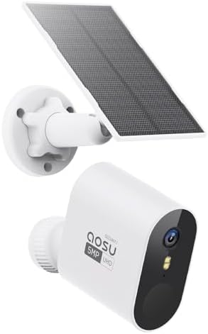 AOSU 5MP/3K Solar Security Cameras System 2-Kit, No Monthly Fee, 32GB Homebase Local Storage, 166° Ultra-Wide Angle Security Camera Wireless Outdoor, Forever-Solar Powered, Color Night Vision