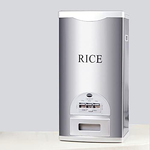 Rice Tank Rice Storage Rice Storage Container Stainless Steel 25/33/45/55/66LB Sealed Grain Rice Cabinet Rice Storage Bucket (Black 20kg)