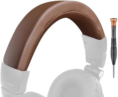 SOULWIT Protein Leather Headband Cover for Audio Technica ATH M50, M50X, M50XWH, M50XBT, M50XBT2, M50S/LE, M50xSTS Headphones, Replacement Headstrap Pad Repair Part (Black)