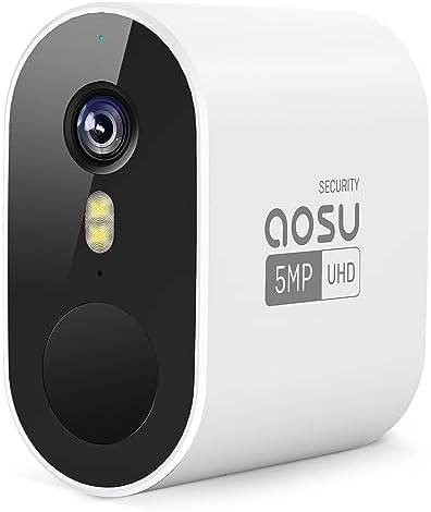 AOSU Security Cameras Outdoor Wireless, 4-Cam-Kit, 166° Ultra-Wide-Angle, Battery Powered, No Subscription, Home Security Cameras System with 2K Color Night Vision, Spotlight, Easy Setup, Motion Alert