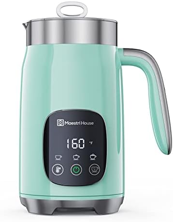 Maestri House Milk Frother, Variable Temp and Froth Thickness Milk Frother and Steamer, 14.1OZ/400ML Smart Touch Control Foam Maker, Memory Function for Latte, Warm Milk, Hot Chocolate,DualFro 400