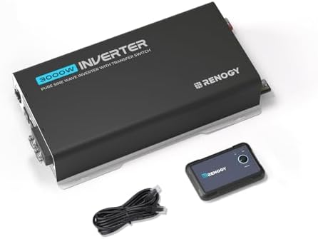 Renogy Pure Sine Wave Inverter 2000W Power Inverter 12V DC to 110V 120V AC Converter, Solar Inverter 12V to 110V 120V Converter with UPS Transfer Switch, Built-in Bluetooth, USB, Remote Controller